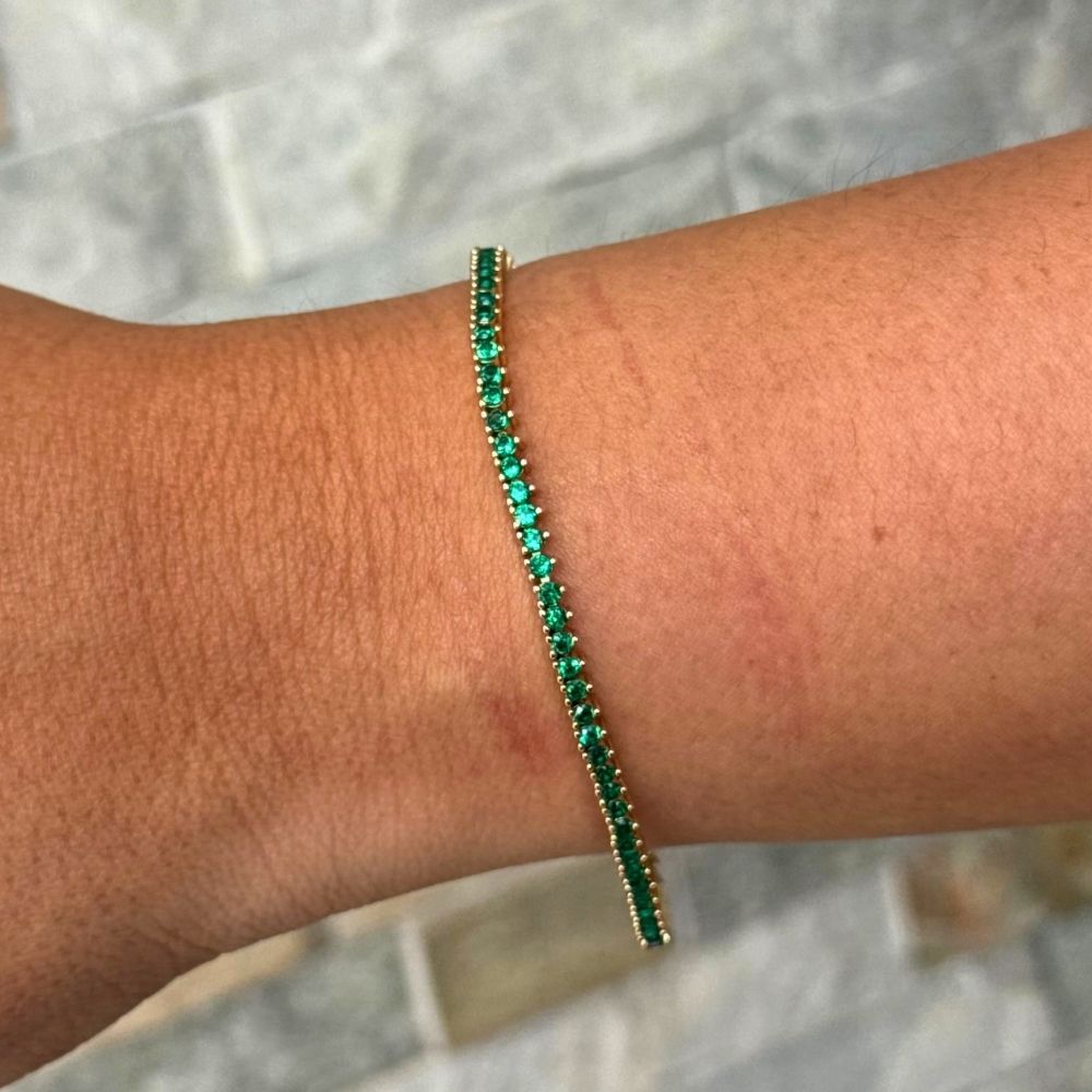 Pulsera tenis verde esmeralda