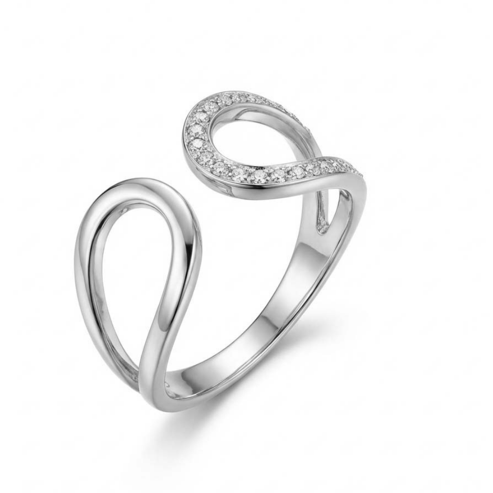 Anillo Oval Microcircones Ajustable