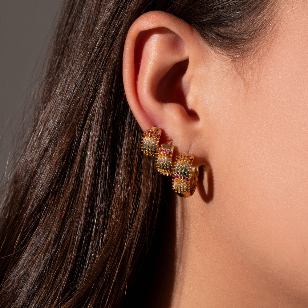 Trio Argollas Microcircones Colores
