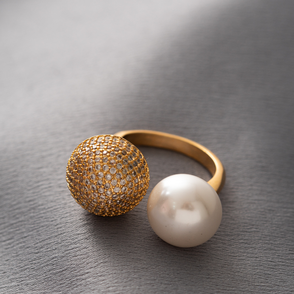 Anillo ajustable Perla Microcircones