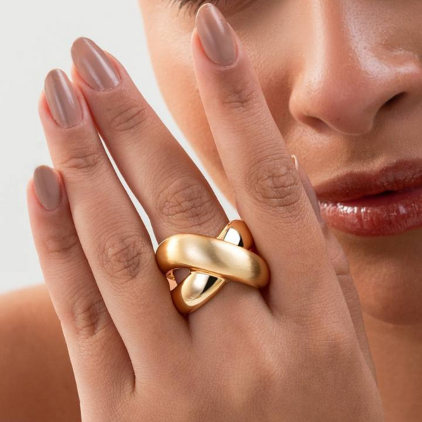 Anillo X Liso Mate