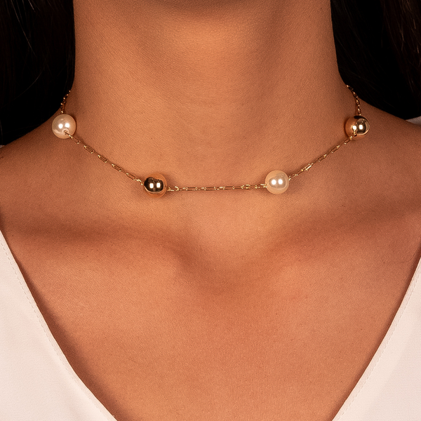 Choker Esfera Perla