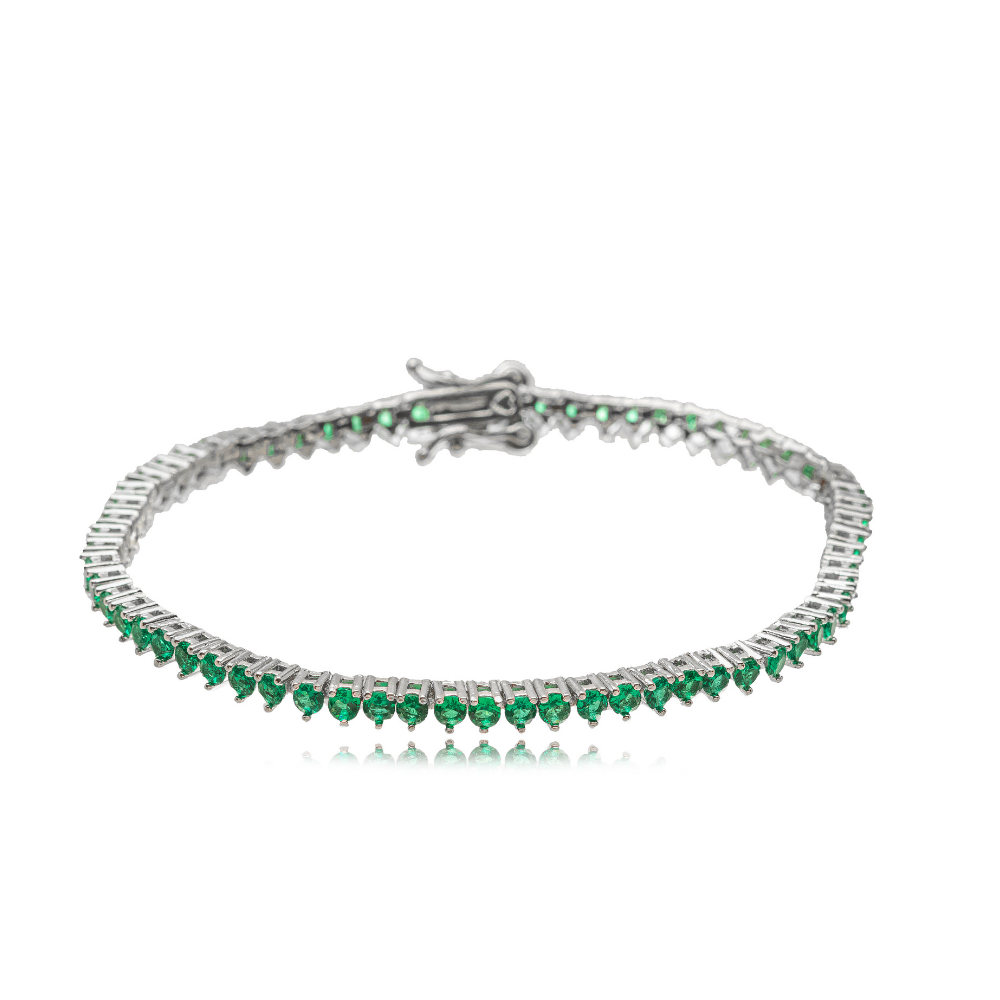 Pulsera Tenis Verde Esmeralda