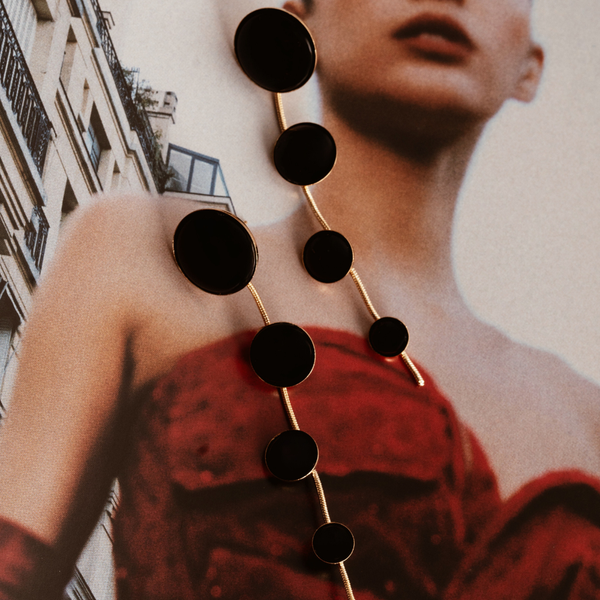 Arete Largo Circulos Esmaltados