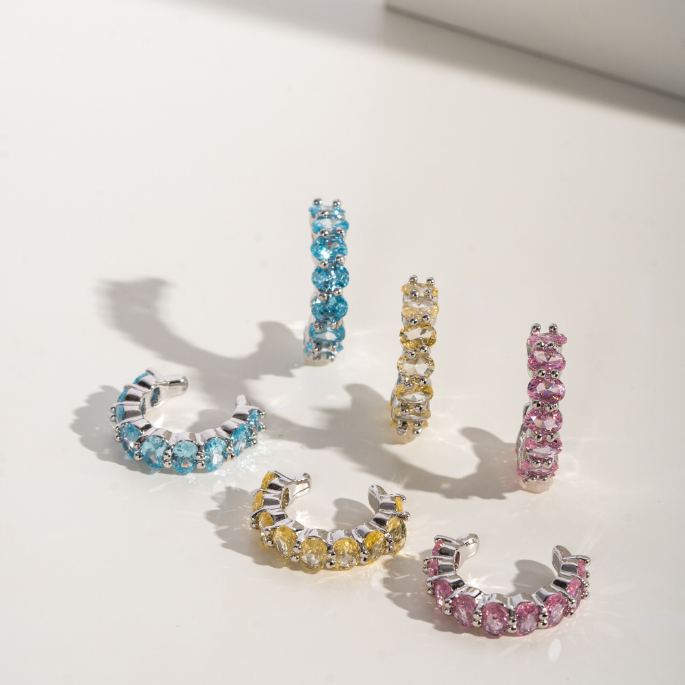 Earcuff Doble Cristal Pastel