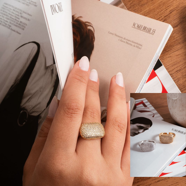 Anillo Ajustable Cuadrado Microcircones