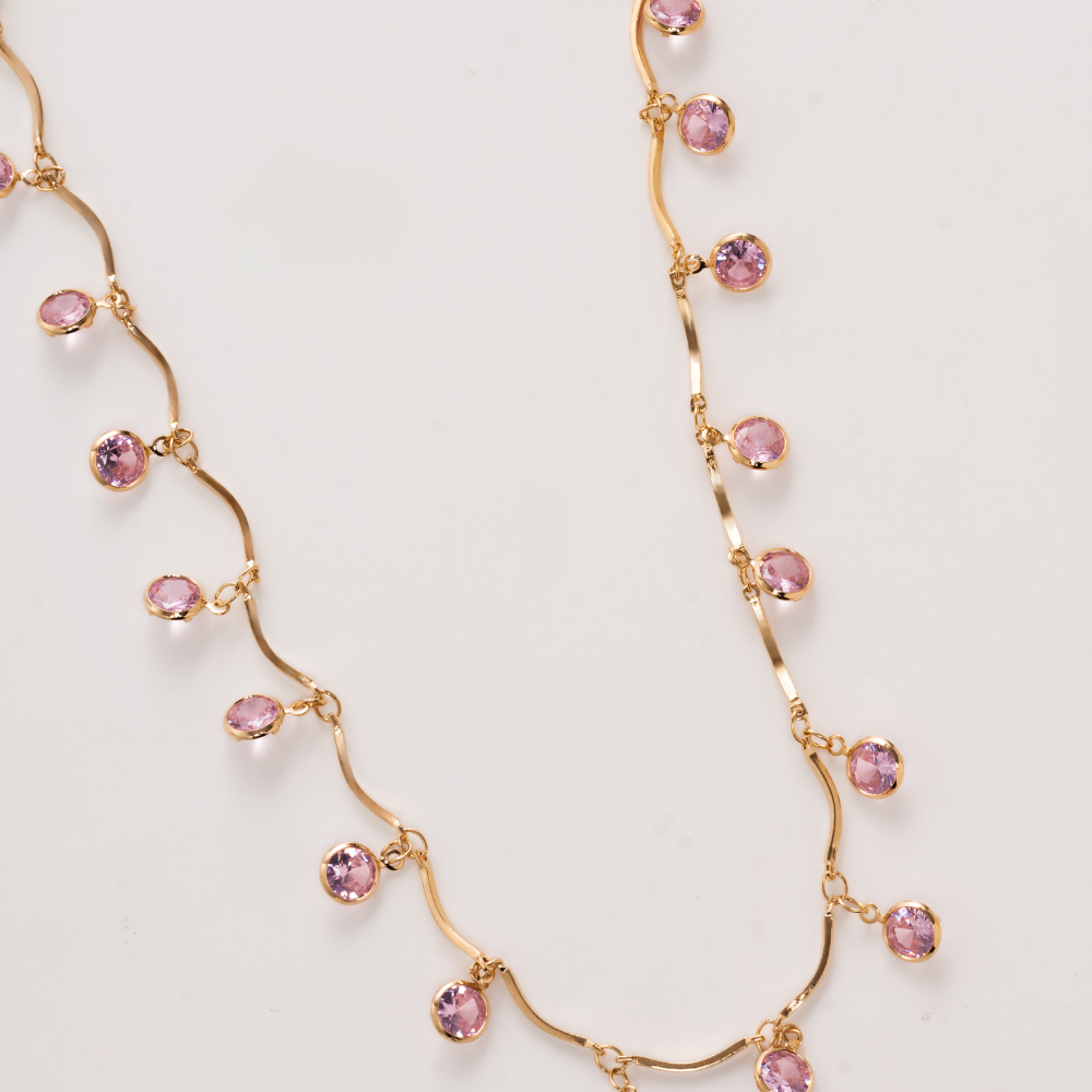 Choker Cristales Rosado