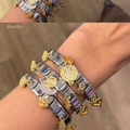 Pulsera Elástica Dúo Metales Dijes