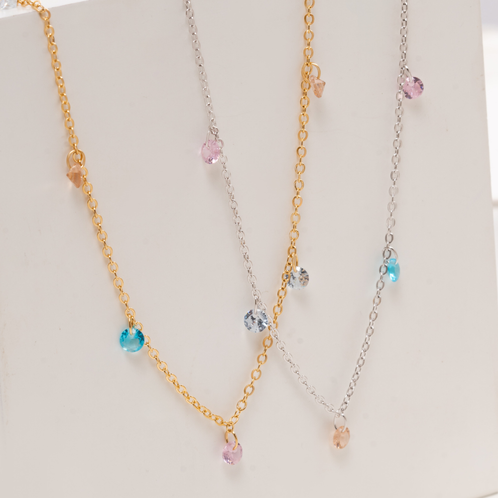 Choker Cristales Pastel