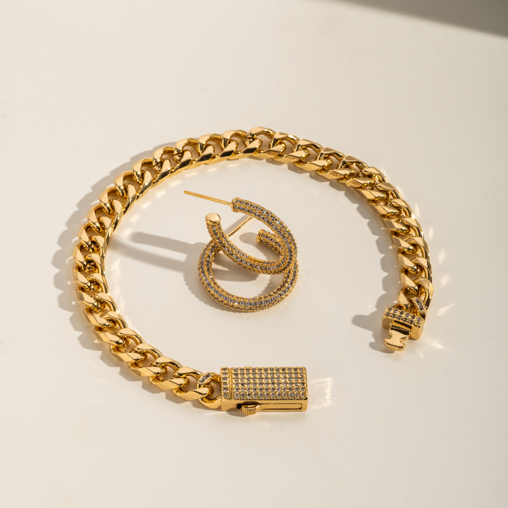 Pulsera Gruesa Broche Microcircones