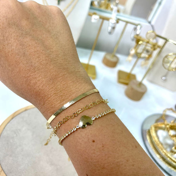 Trío Pulseras Corazón