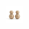Arete Doble Esfera Beige