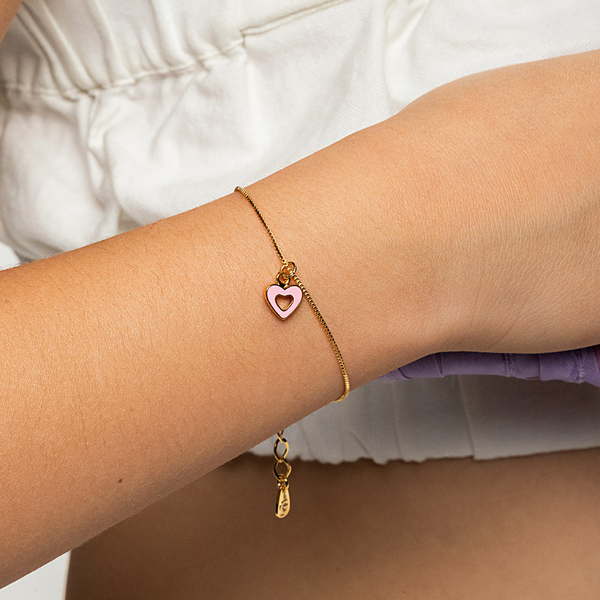 Pulsera Corazón Rosa