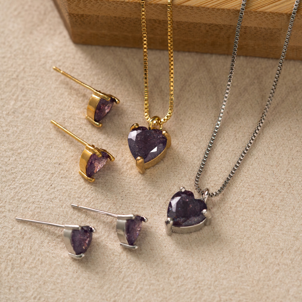 Set Corazon Cristales