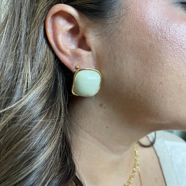 Arete Cuadrado Vintage Beige