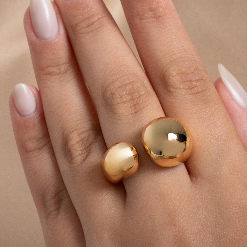 Anillo Chunky Dos Esferas