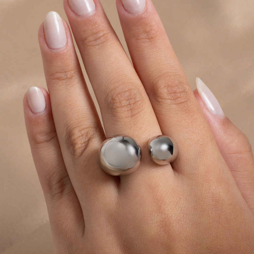 Anillo Chunky Dos Esferas