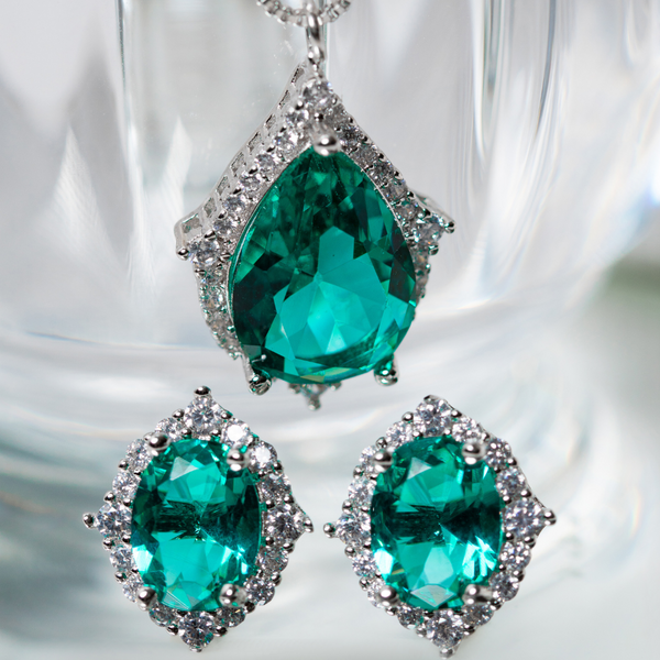 Set Gota Verde Cristal