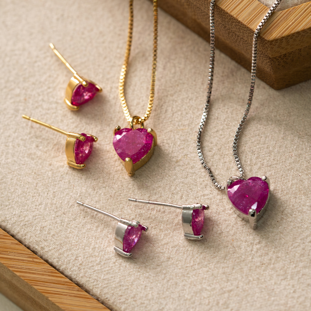 Set Corazon Cristales