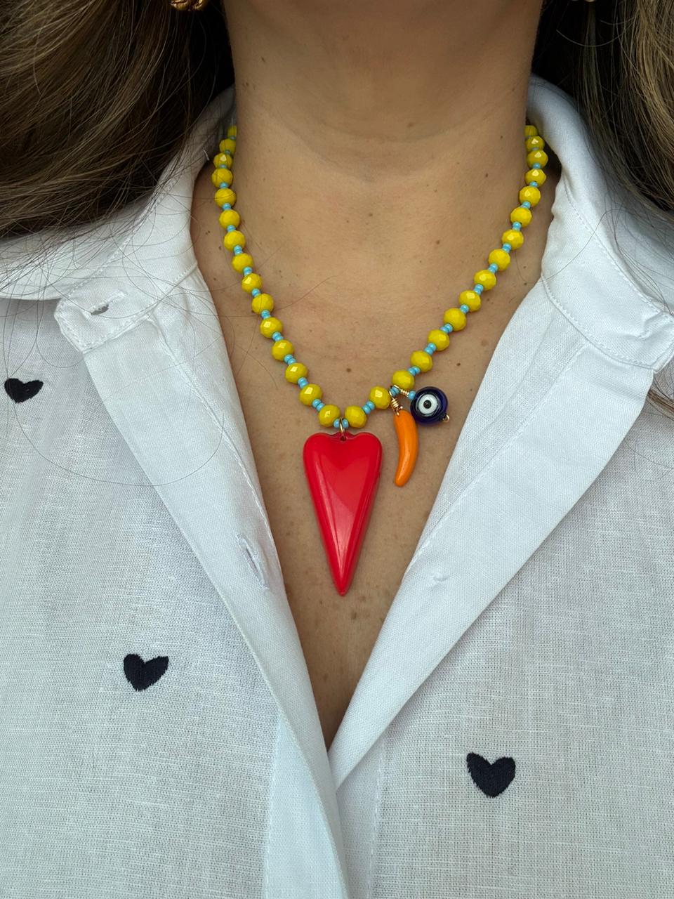 Collar Maxi Corazón Rojo